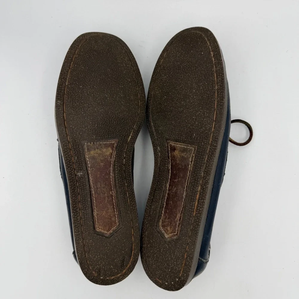 Northland Mens 9.5 Shoes Navy Blue Loafers Leather Boat Casual Slip On Top Sider